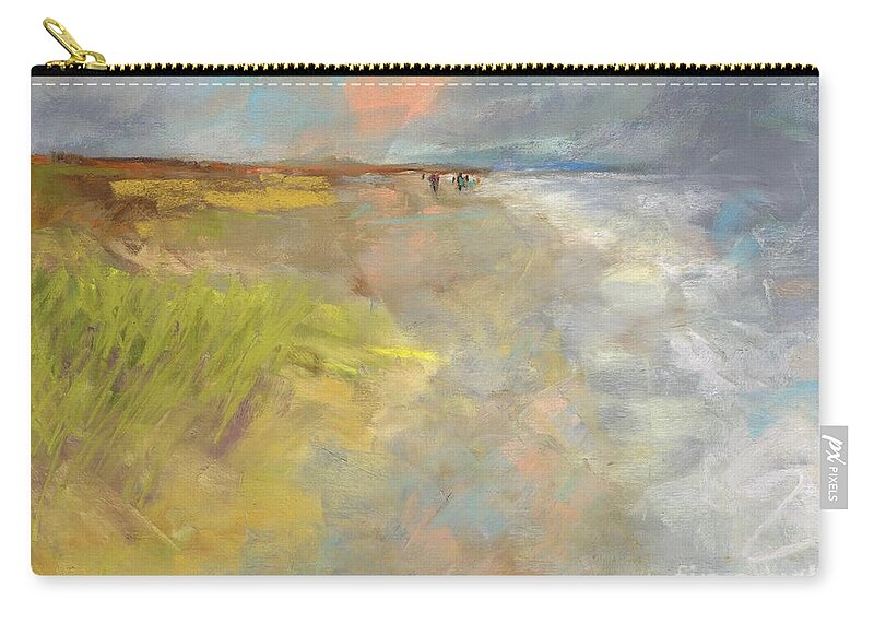 Ocean Zip Pouch featuring the painting Beach Grasses by Frances Marino