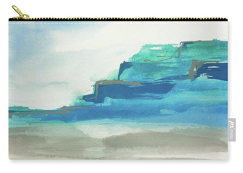 Original Watercolors Carry-all Pouch featuring the painting Beach II by Chris Paschke