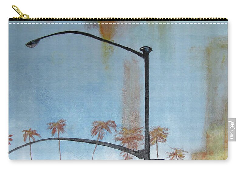 Beach Zip Pouch featuring the painting Beach Lights by Gary Smith