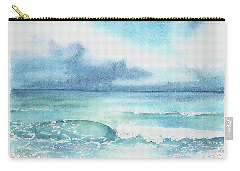 Beach Carry-all Pouch featuring the painting Beach of Tranquility by Hilda Wagner
