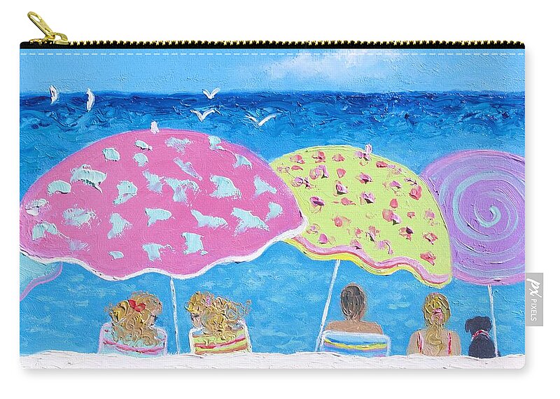 Beach Zip Pouch featuring the painting Beach Painting - Lazy Summer Days by Jan Matson