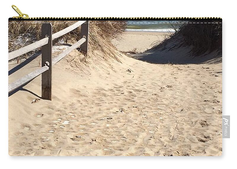 Beach Path Zip Pouch featuring the photograph Beach Path by Jim Gillen
