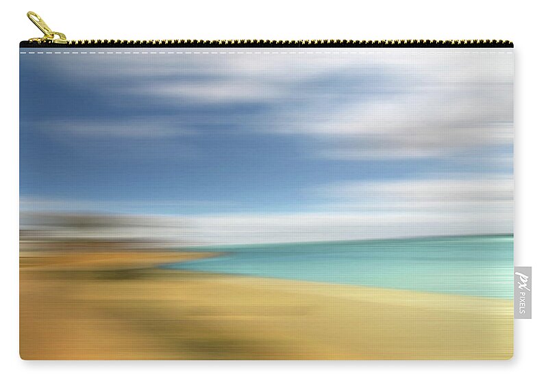 Beach Zip Pouch featuring the photograph Beach Seascape Abstract by Gill Billington
