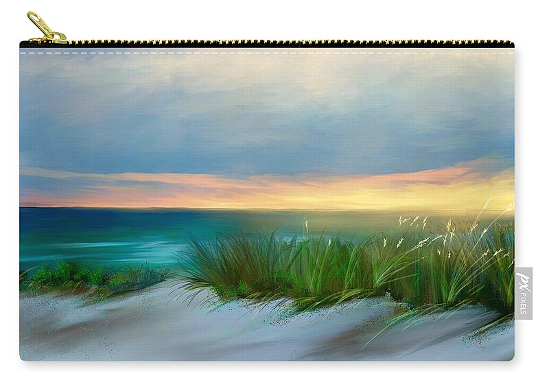 Anthony Fishburne Zip Pouch featuring the digital art Beach Splender by Anthony Fishburne