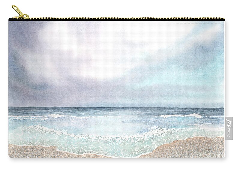 Florida Carry-all Pouch featuring the painting Beach Storm by Hilda Wagner