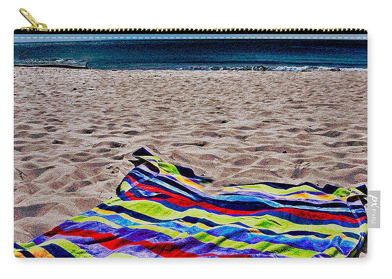 Beach Zip Pouch featuring the photograph Beach Towel by Chris Lord