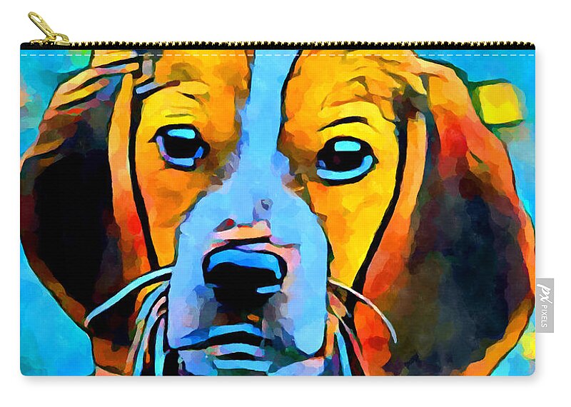 Beagle Zip Pouch featuring the painting Beagle by Chris Butler