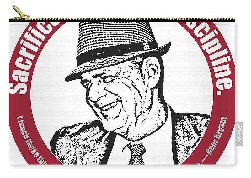 Quote Carry-all Pouch featuring the digital art Bear Bryant Quote by Greg Joens