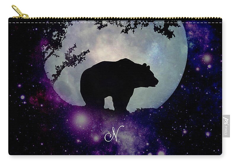 Bear Zip Pouch featuring the photograph Bear Universe Compass by Stephanie Laird