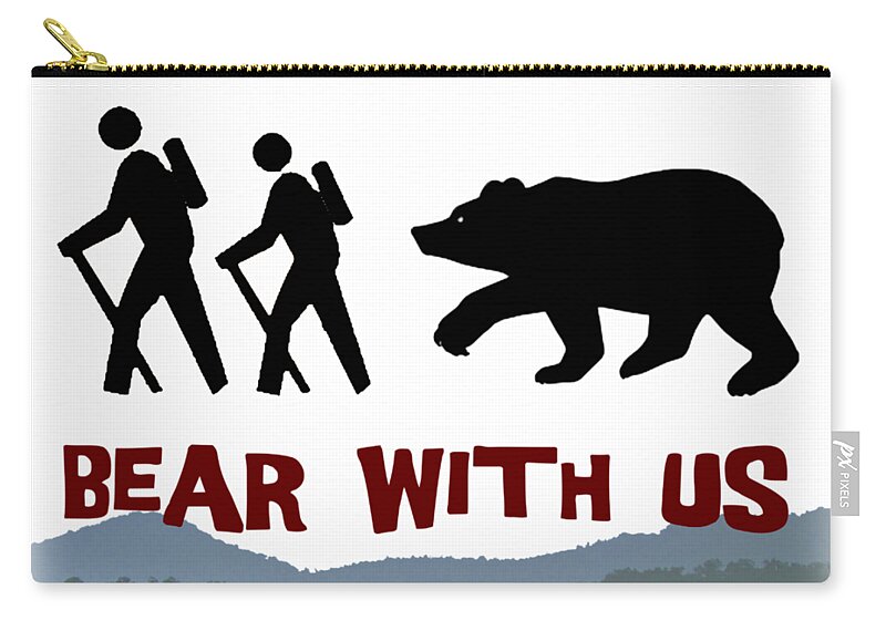 Bears Zip Pouch featuring the digital art Bear With Us by John Haldane