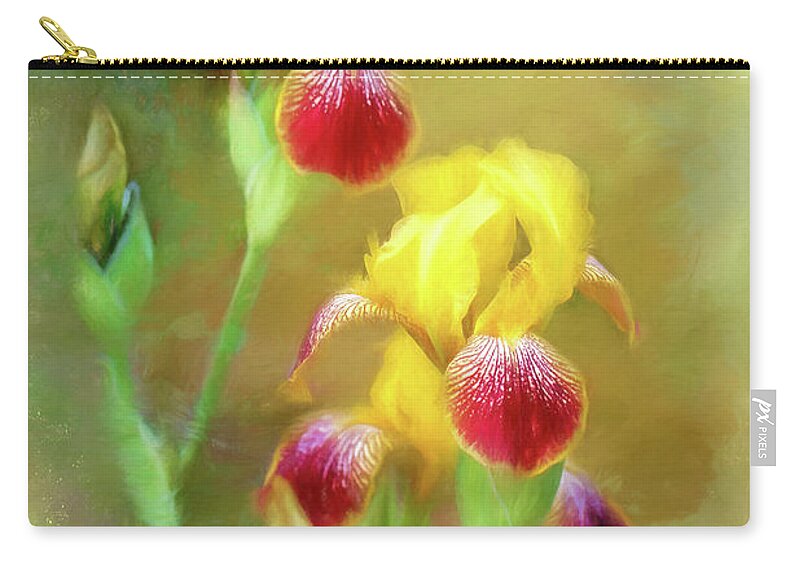 Iris Zip Pouch featuring the photograph Bearded Iris Pair by Eleanor Abramson