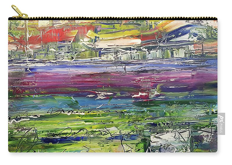 River Zip Pouch featuring the painting Beautiful Day on the River by Martin Bush