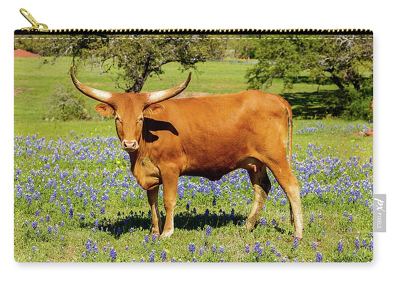 African Breed Carry-all Pouch featuring the photograph Beautiful longhorn cow by Raul Rodriguez