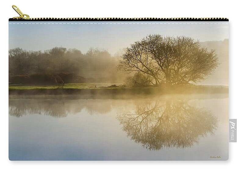 Sunrise Zip Pouch featuring the photograph Beautiful Misty River Sunrise by Christina Rollo