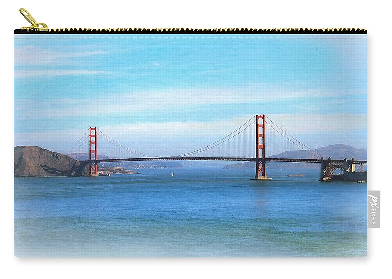 Beautiful Morning At The Golden Gate Zip Pouch featuring the photograph Beautiful Morning at the Golden Gate by Bonnie Follett