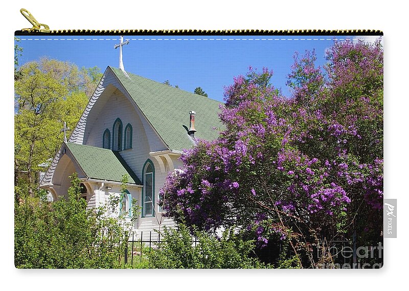 Church Zip Pouch featuring the photograph Beautiful Victorian Church in Manitou Springs by Steven Krull