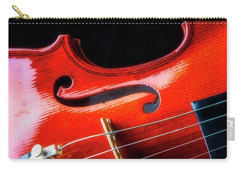 Violin Zip Pouch featuring the photograph Beautiful Violin Close Up by Garry Gay