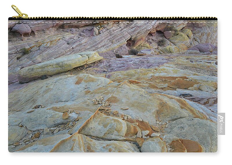 Valley Of Fire State Park Zip Pouch featuring the photograph Beautifully Colored Sandstone in Valley of Fire by Ray Mathis
