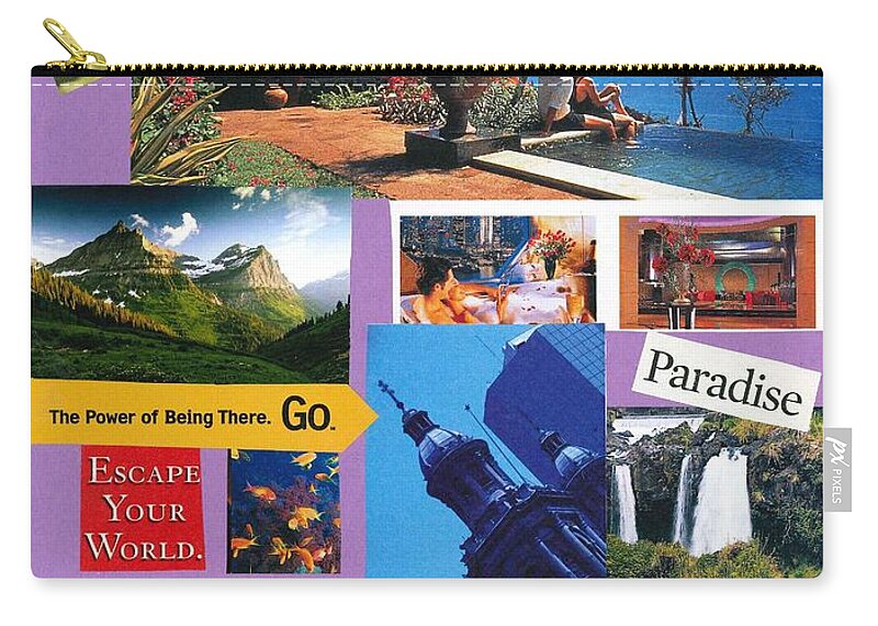 Collage Art Zip Pouch featuring the mixed media Beauty All Around by Susan Schanerman