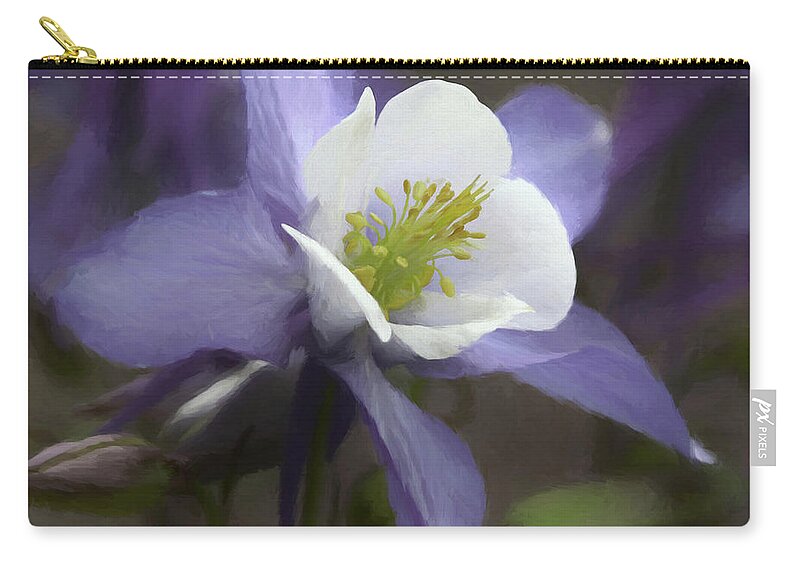  Botanicals Zip Pouch featuring the digital art Beauty of the Columbine by Ernest Echols