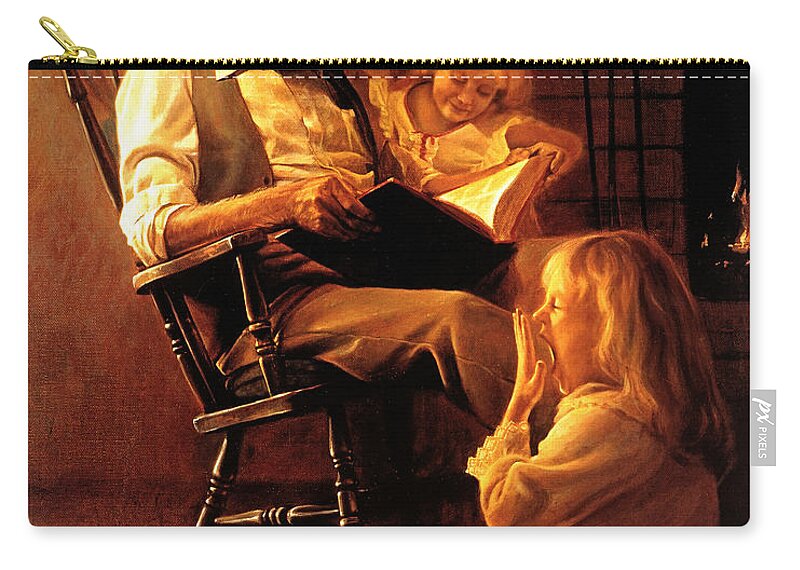 Storytime Zip Pouch featuring the painting Bedtime Stories by Greg Olsen
