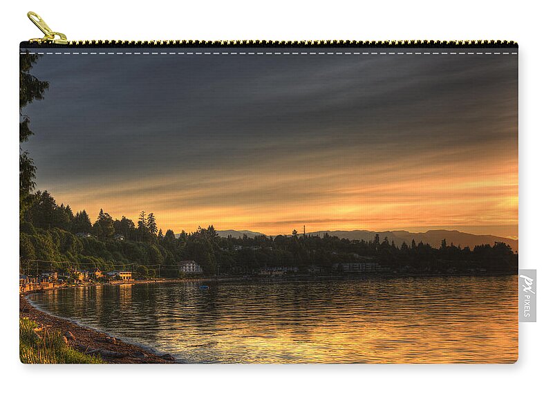 Water Zip Pouch featuring the photograph Before Sunset by Randy Hall