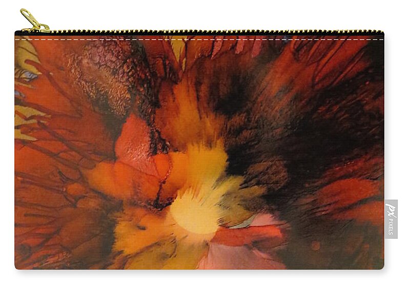 Abstract Zip Pouch featuring the painting Beginning by Soraya Silvestri