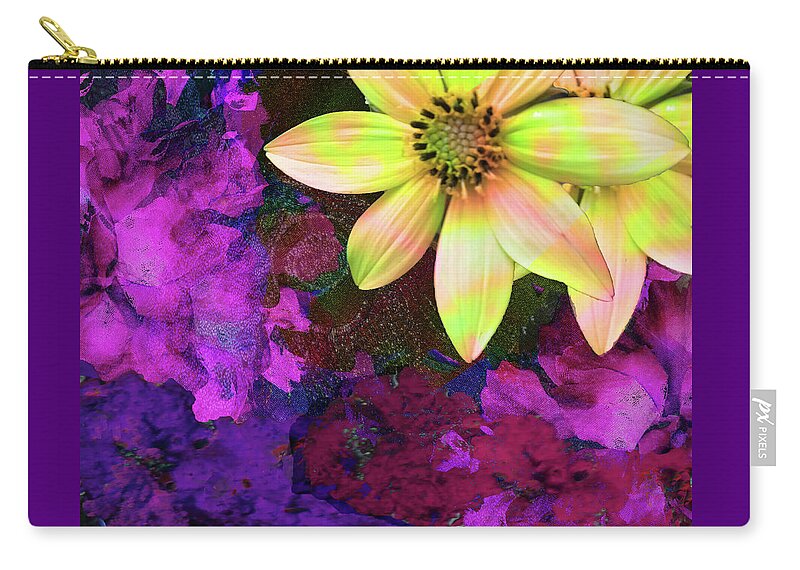 Flowers Carry-all Pouch featuring the digital art Beginnings 2 - Contrasts by Rod Whyte