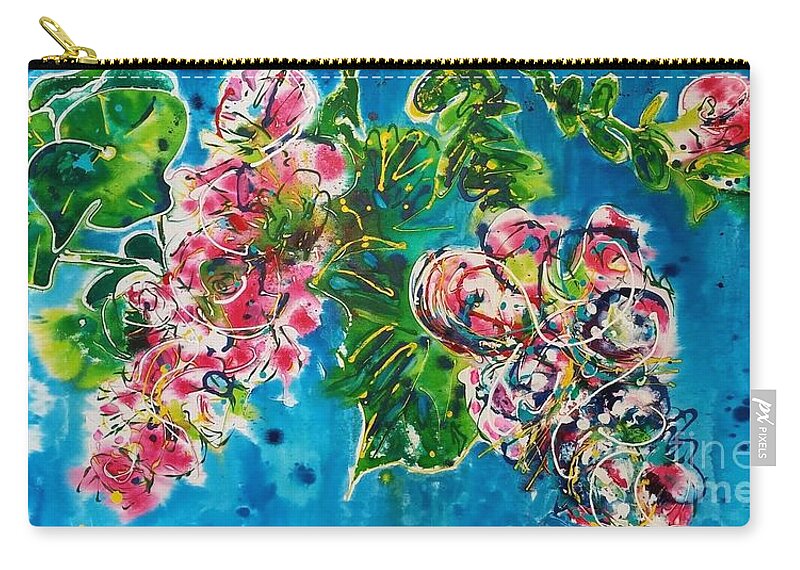Floral Zip Pouch featuring the painting Begonia by Catherine Gruetzke-Blais