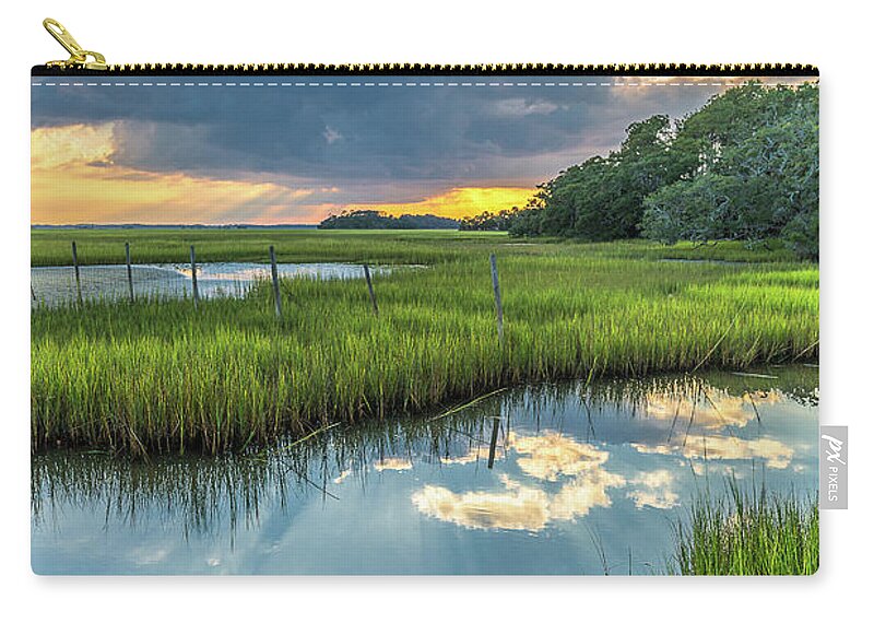 Seabrook Island Zip Pouch featuring the photograph Behind the Clouds - Seabrook Island SC by Donnie Whitaker