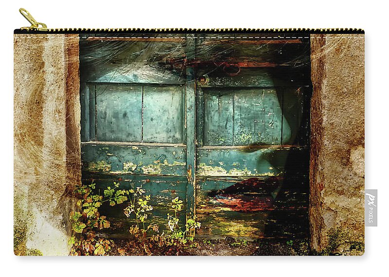 Woman Zip Pouch featuring the digital art Behind the old door by Gabi Hampe