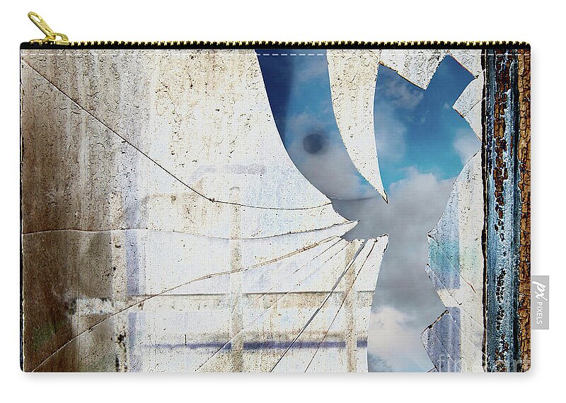 Abstract Zip Pouch featuring the photograph Behind the window by Michal Boubin