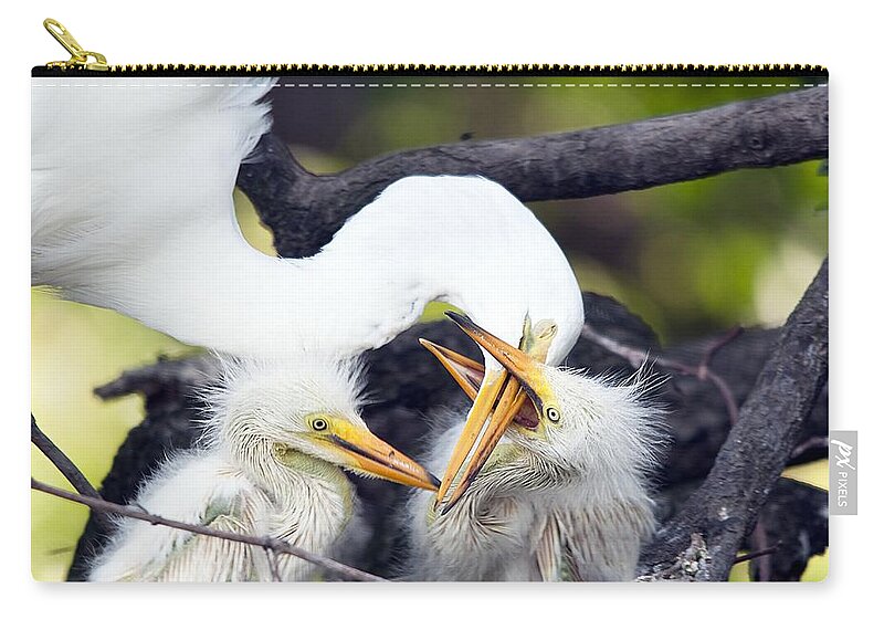 Wildlife Zip Pouch featuring the photograph Being A Mom Is Tough by Kenneth Albin