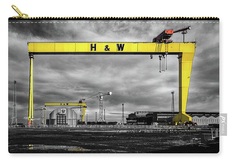 Belfast Carry-all Pouch featuring the photograph Belfast Shipyard 3 by Nigel R Bell