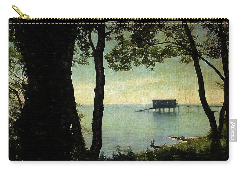 Trees Zip Pouch featuring the digital art Bembridge Lifeboat Station by Sarah Vernon
