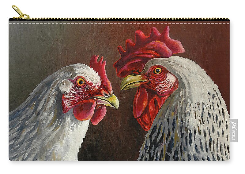 Bird Zip Pouch featuring the painting Ben and Sylvia by Anthony Mwangi
