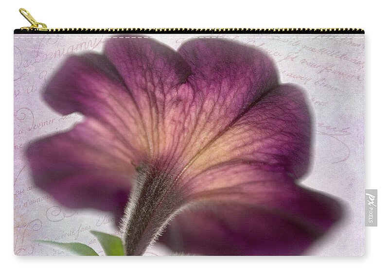 Bloom Zip Pouch featuring the photograph Beneath a Dreamy Petunia by David and Carol Kelly