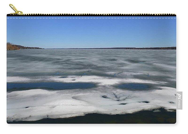Abstract Zip Pouch featuring the photograph Beneath The Melting Ice by Lyle Crump