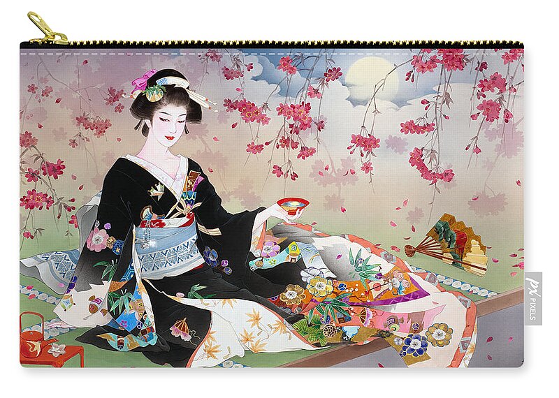 Adult Zip Pouch featuring the photograph Benizakura by MGL Meiklejohn Graphics Licensing