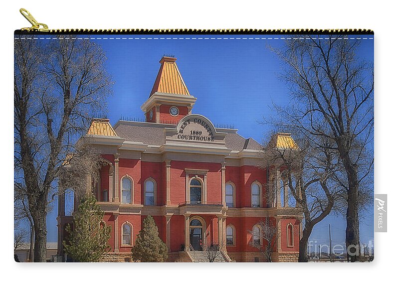 Bent County Courthouse Zip Pouch featuring the photograph Bent County Courthouse by Priscilla Burgers