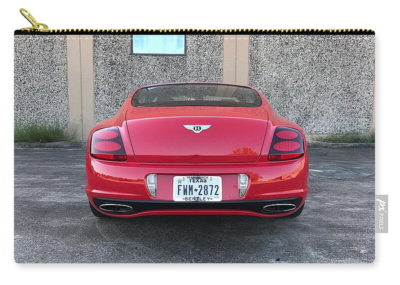 Bentley Continental Gt Zip Pouch featuring the photograph Bentley Continental GT by Jackie Russo