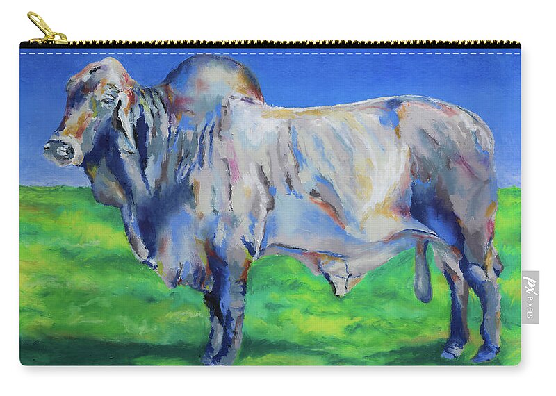 Bull Zip Pouch featuring the painting Benton by Stephen Anderson