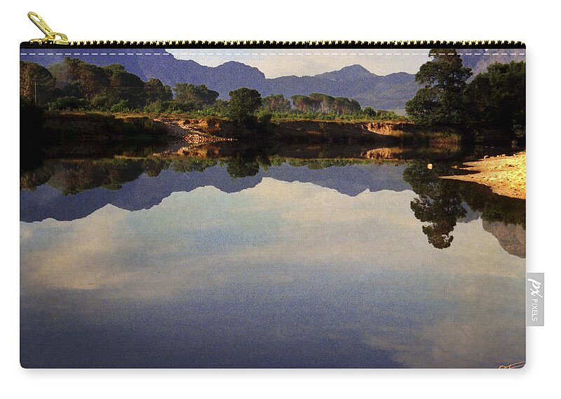 River Carry-all Pouch featuring the digital art Berg River Reflections by Vincent Franco