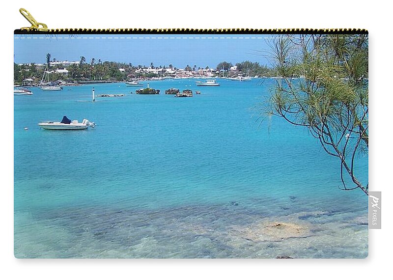 Bermuda Scenery Zip Pouch featuring the photograph Bermuda Blue by Susan Lafleur