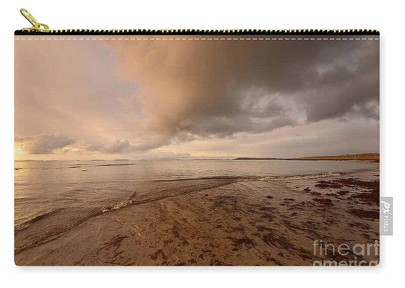 Berneray Zip Pouch featuring the photograph Berneray Dawn by Smart Aviation