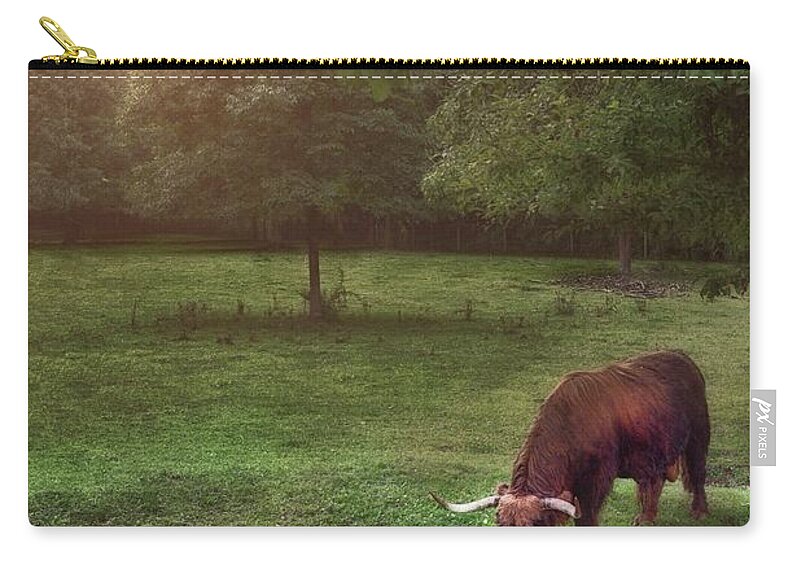Cow Zip Pouch featuring the photograph Beside Still Waters by Mark Fuller