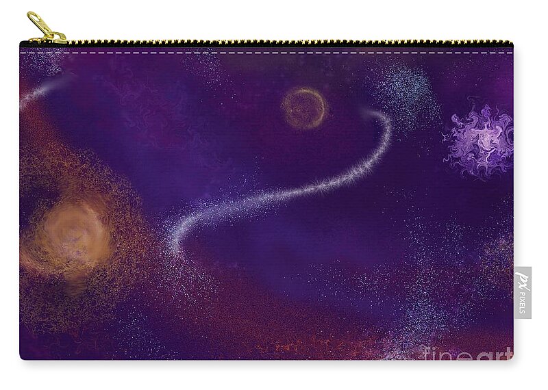 Space Zip Pouch featuring the painting Beyond The Realms of Ancient Light by Roxy Riou