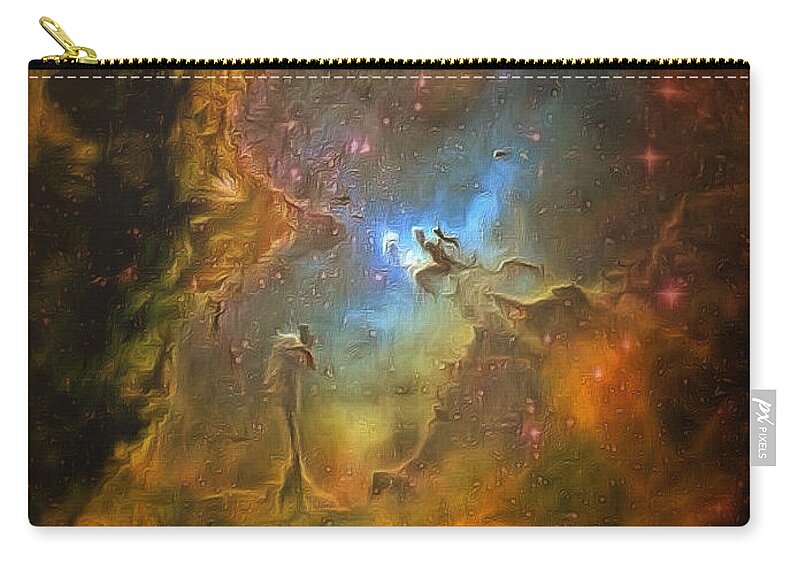 Universe Zip Pouch featuring the digital art Beyond the Sky by Humphrey Isselt