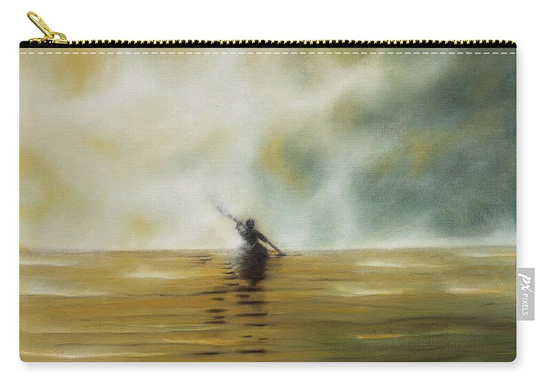Kayak Zip Pouch featuring the painting Beyond The Veil by Neslihan Ergul Colley