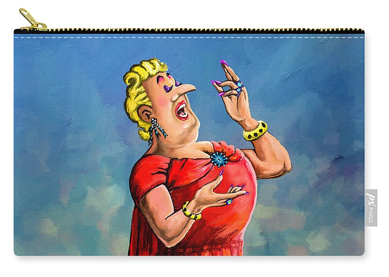 Tintin Zip Pouch featuring the painting Bianca Castafiore by Anthony Mwangi